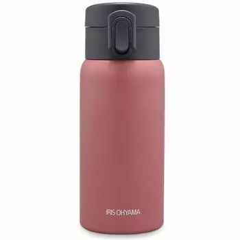 Iris Ohyama Water Bottle Mug Bottle One Touch 350ml Ash Pink Keeps warm over 63 degrees and cold below 8 degrees for 6 Easy to open the lid with one