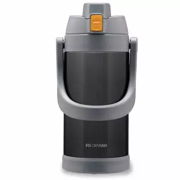 Iris Ohyama Water Bottle Sports Bottle 2 Liters 2L Gray Vacuum insulation layer keeps it cold for 6 Large capacity allows opening and direct You can серый