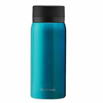 Iris Ohyama Water Vacuum 6 Hour Drinking Mouth to Choose According to Mug Metallic Blue Bottle, 350ml, Insulated, Keep, Cold/Heat Insulating, Screw,