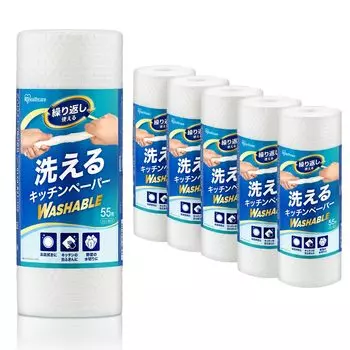 Ирис Ояма из моющейся кухонной бумаги для мытья посуды прочная впитывающая белая [набор из 6] KP-R55W белый