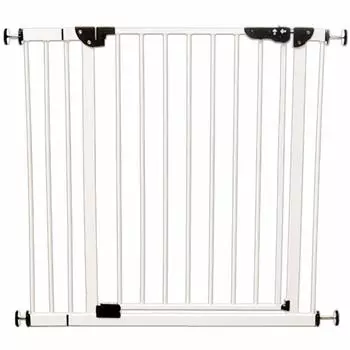 Iris Plaza Baby Gate Высота 78 см Ширина установки Высокий Тип Расширяемый Безопасный и надежный Двойной замок Функция натяжения Тип калитки для домашних животных Белый 70-91 см белый