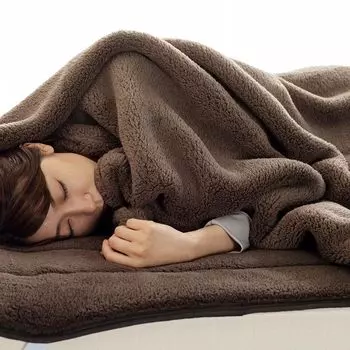 Iris Plaza Double Micro Mink 180 x 200 cm Blanket, Brown, Winter, Thin, Warm, Washable, Anti-Static, Fur, Cute,