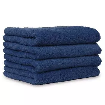 Iris Plaza Face Towel Set of 4 Smoke Navy
