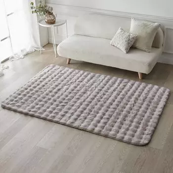 Iris Plaza Fluffy Hot Carpet Floor Heating Urethane 130 x 190 Light Gray Carpet, Rug, Warm, Available, Available, Washable, Stylish, Cushion, cm,