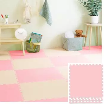 Iris Plaza Joint Mat Large 60cm 20mm Colored Mat Soundproofing Scratch Resistant Pet Baby Pink 60x60cm Set of 4 PEJTM-602