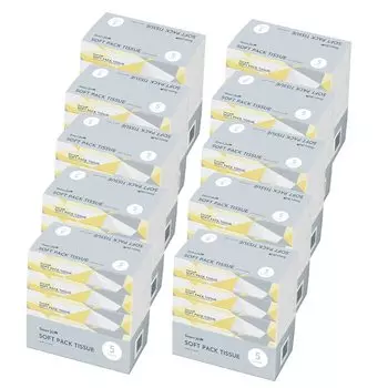 Iris Plaza Pulp Soft Pack Tissue Domestic White 150 пар x 5 упаковок x 10 комплектов Bag белый