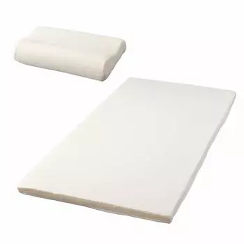 Iris Plaza Single Memory Foam Breathable Memory Foam Pillow Washable 2 Covers Reversible Ivory [Mattress + Pillow] Non-stuffy KTT-SET