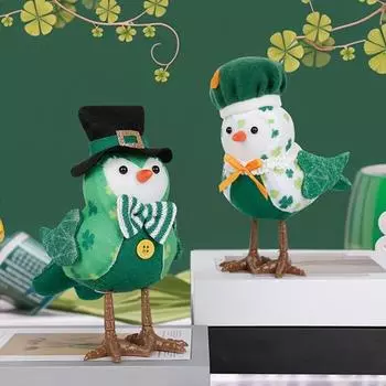 Ирландская птица ко Дню Патрика Ирландская светящаяся плюшевая игрушка Патрик для вечеринки в честь Дня Ирландии Птица светящаяся плюшевая игрушка украшения