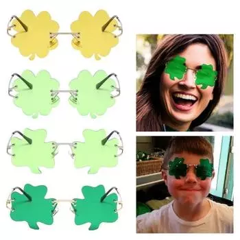 Ирландский фестиваль, зеленые солнцезащитные очки, очки с зеленой травой, костюм для вечеринки в честь Дня Святого Патрика, аксессуары для женщин, мужчин, детей, очки трилистника для Святого A