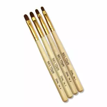 iro gel Nail Tool NAILTOWN Набор из 4 гелевых кистей с колпачком Гелевая кисть Овальная плоская смоляная гелевая кисть Нейлоновая кисть для ногтей [Овальная]