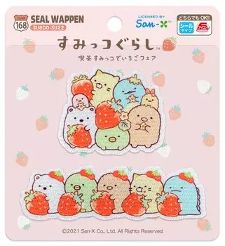 Iroha ism Sumikko Gurashi наклейка железная нашивка Cafe Sumikko De Strawberry Fair 2 шт. SU800-SU22