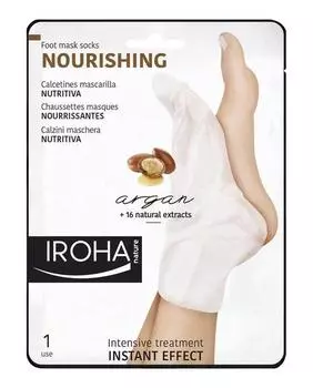 Iroha Nature Питательные носки с арганией и макадамией, 1 шт.