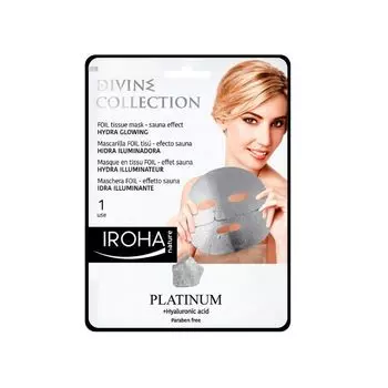 Iroha Nature Platinum Foli Тканевая маска с эффектом сауны, сияющая, 1 применение