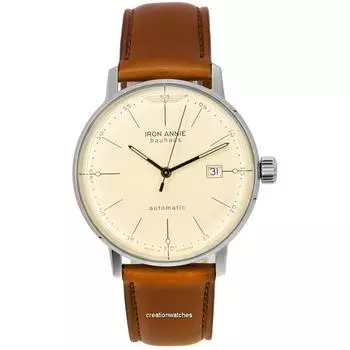 Iron Annie Bauhaus Leather Strap Beige Dial Quartz 50505 Мужские часы