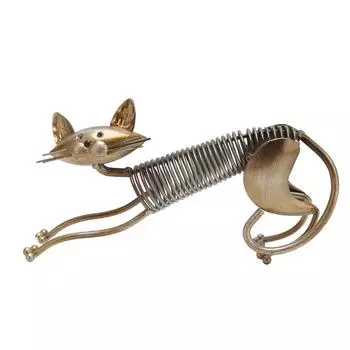 Iron Art Cat Spring Handicraft Яркий Неувядающий Прочный Нержавеющий Декоративный Металлический Орнамент Для Дома