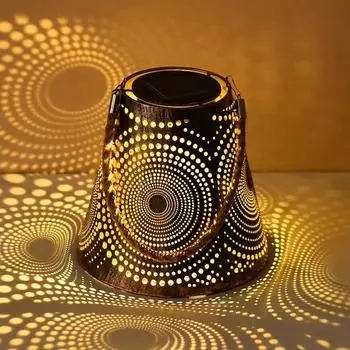 Iron Art Солнечный Светильник Уличный Водонепроницаемый Двор Сад Ландшафт Атмосфера Декоративный Светильник Ручной Проекционный Светильник теплый белый