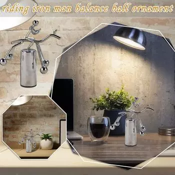 Iron Craft Верховая езда Маятник Ньютона Вечный двигатель Колыбель Ньютона Забавные украшения для стола Аксессуары Мини-украшения