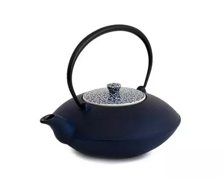 Iron kettle teapot dyed with cherry blossoms T0101 3522-044 синий