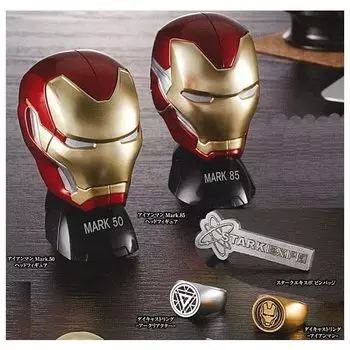 Iron Man Stark Industries Item Collection 5 Types Set Diecast Ring Iron Man Diecast Ring Arc Reactor Stark Expo Pin Badge Iron Man Head Figure Iron