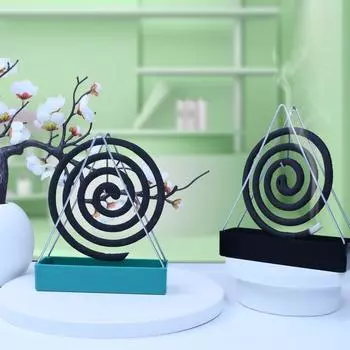 Iron Mosquito Coil Holder Triangular Suspended Mosquito Coil Frame Incense Holders Coil Burner Rack Elegant Home Decor M