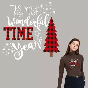 Термопереносы на термопленке Wonderful Christmas Time Термопресс Виниловые толстовки своими руками Топы A-Level Моющиеся нашивки с утюгом