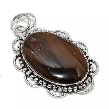 Iron Red Jasper Gemstone Handmade 925 Sterling Silver Jewelry Pendant 2.40 S7n69