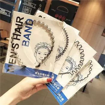 Iron Unisex Trendy Washing Headdress Wave Shaped Hair Band Korean Style Headwear Men Hair Hoop A