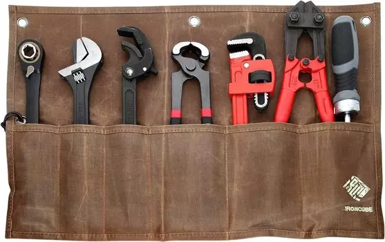 IRONCUBE Рулонный чемодан для инструментов Сумка для инструментов Сумка для инструментов Портативное хранилище для деревообрабатывающих инструментов 6 Используется для организации садовых и ручных инструментов Сумка,