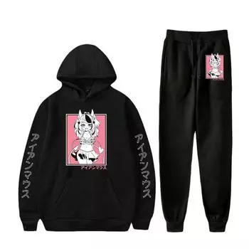 Ironmouse Симпатичные 2D толстовки с капюшоном + спортивные штаны для отдыха Спортивный костюм Мужские и женские комплекты XXL