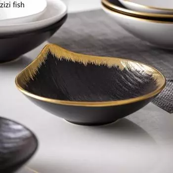 Irregular Ceramic Phnom Penh Salad Bowl Creative Dessert Bowl Thick Soup Bowl Pasta Bowls Restaurant Specialty Tableware