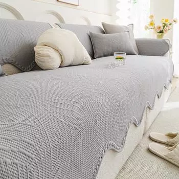 Irregular Chenille Sofa Cushion Anti-cat Non-slip Sofas Towel Universal Flower Printed L Shaped Sofa Cover for Living Room Decor 70x70cm