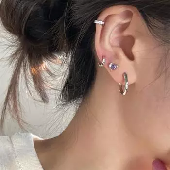 Irregular design circle earrings women s simplicity ins trend 925 silver needle cold wind high-end jewelry fashion 925 silver needles