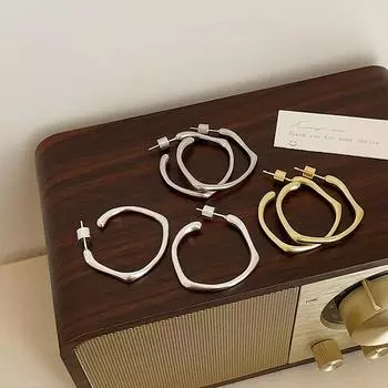 Irregular Metal Stud Earrings Female Niche Unique Personality Exaggerated Fashion Trend Exquisite Elegant Versatile Earrings Earrings