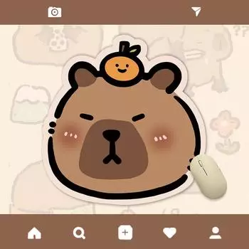 Irregular Mouse Pad Cartoon Cute Capybara Mousepad Computer Desk Mats Creative Animal Table Mat For Office Home Mousemat as the picture