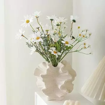 Irregular Pleated Vase Creative Abstract Crafts Ceramic Flowerpot Desk Decoration Ceramic Flower Arrangement Dried Flower Vase