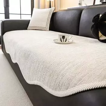 Irregular Shaped Chenille Sofa Towel Solid Color Luxury Sofa Covers for Living Room All Season Universal Anti-slip Couch Covers 90x90