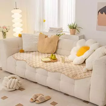 Irregular Special-shaped Sofa Cushion, Universal Non-slip Square Plush, Thickened Warm Cushion, Sofa Cover Cloth for All Seasons 80*90cm