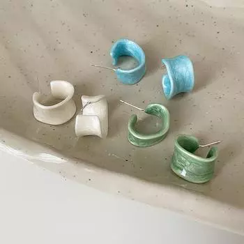 Irregular Texture Smudge Oil Dripping Metal Stud Earrings Women S Niche Unique Personality Fashion Versatile Earrings