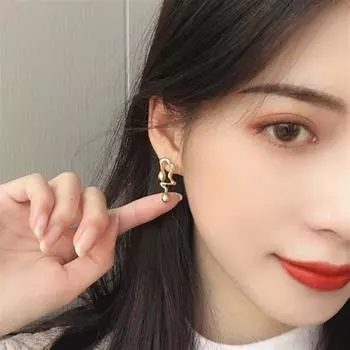 Irregular Water Drop Design Korean Style Irregular Stud Earrings Metal Ear Studs Women Earrings золотой