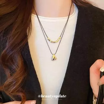 Irregular Water Drop Double-Layer Necklace: Stylish, Simple Clavicle Chain for Women – Versatile High-End Jewelry Accessory. Necklace золотой
