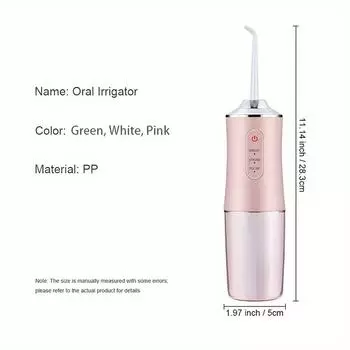 Ирригатор для полости рта, портативный стоматологический водный ирригатор, перезаряжаемая через USB водоструйная нить, зубочистка, 4 струйных наконечника, 220 мл, 3 режима, очиститель зубов белый