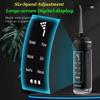 Ирригатор для полости рта, скалер для зубов, шестискоростная регулировка, водяная ирригация, портативная стоматологическая струя воды, 180 мл, IPX7, водонепроницаемый очиститель зубов