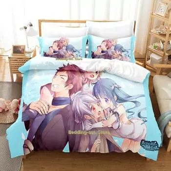 Is It Wrong to Try to Pick Up Girls in a Dungeon Bedding Set Single Twin Full Queen King Size Set Bedroom Duvetcover Sets 70x133cm 2pcs