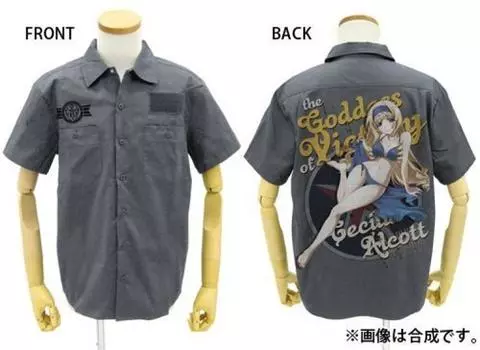 IS Сесилия Олкотт полноцветная рабочая рубашка в стиле «Нос-арт» серого цвета, размер L [Infinite Stratos] Вер.
