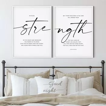Исайя 40:29-31 библейский стих, современное христианское Писание, цитата, настенное искусство, холст, живопись, постеры для гостиной, домашний декор 21x30cm No Frame