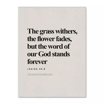 Исайя 40:8 библейских стихов, настенное искусство, современное библейское Писание, холст, картина, христианская вера, настенная живопись, декоративная картина с изображением Иисуса 21x30cm No Frame