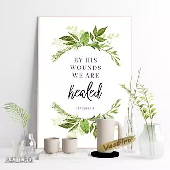 Исайя, мы возглавляем библейский стих, настенный художественный постер, большая библейская картина с цветочным принтом, картина маслом, пасхальный подарок 21cm30cm NoFrame