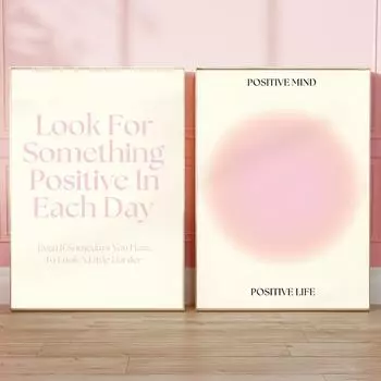 Ищите что-то позитивное в каждом дне Цитата Аура Градиент Пастель Плакат Картина на холсте Настенная картина Эстетический декор комнаты 21x30cm No Framed