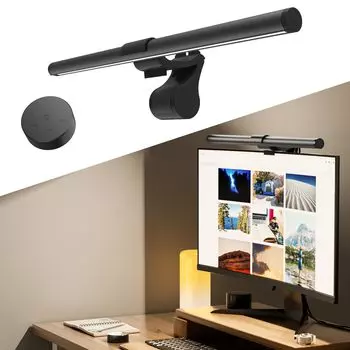 Iseebiz Monitor Light Bar Light Screen Bar 41 см Настольный светильник Подвесной светильник для монитора с пультом дистанционного управления USB Light Плавная цветовая температура и чёрный