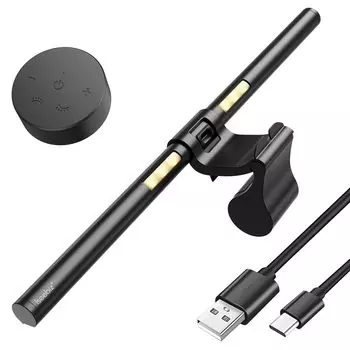 Iseebiz Monitor Light с пультом дистанционного управления, двойной световой экран, 3 типа цветов, плавная регулировка, легкий белый цвет, асимметричный световой экран, USB-накопитель